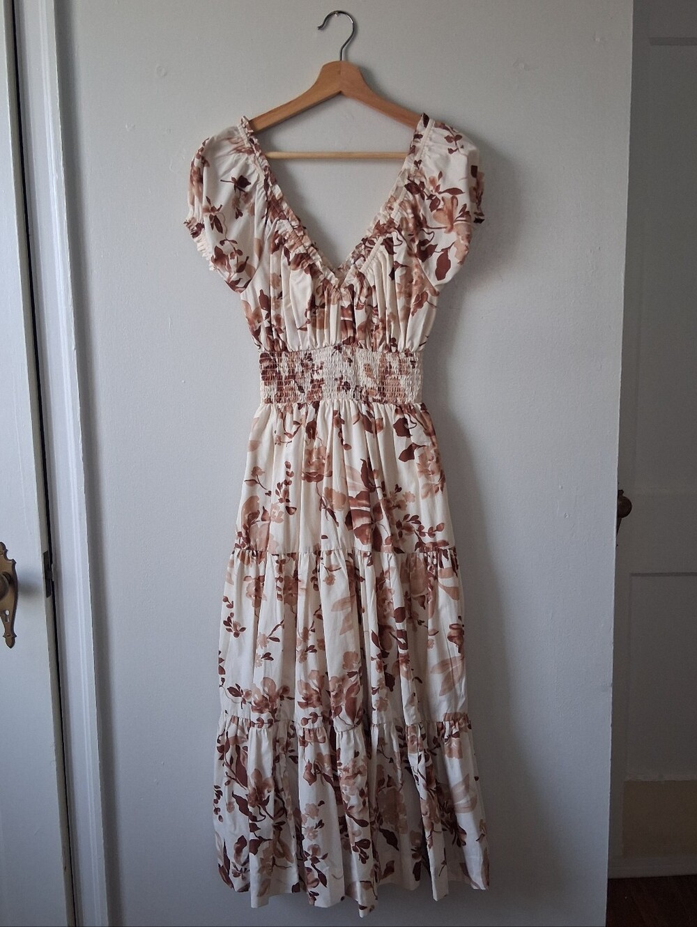 Abercrombie & Fitch Floral Tiered Dress Cotton & Poly Mix